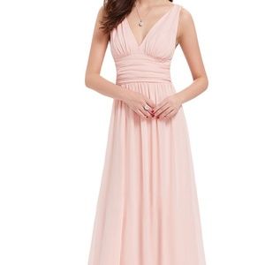 Sleeveless V-Neck Evening Grown